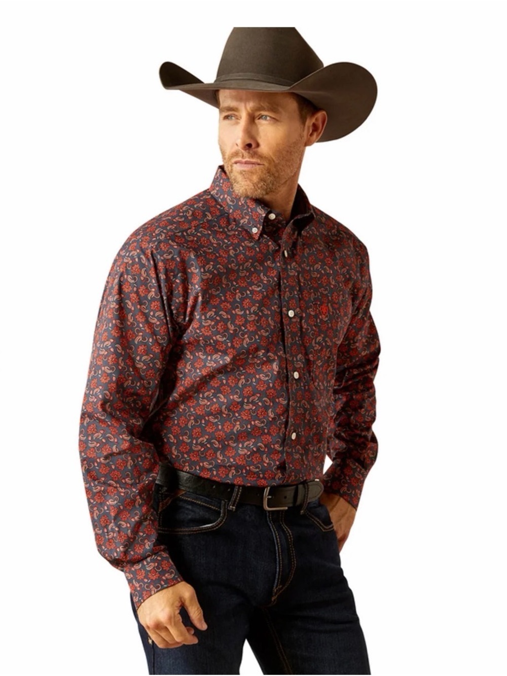Ariat Wrinkle Resistant Paisley
Woven Cotton Western Shirt Men
2XLT